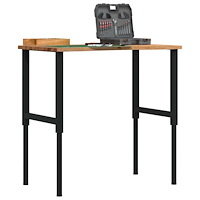 vidaXL Arbetsbänk ljusbrun 100x60x(71,5-98) cm massiv ek