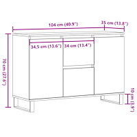 vidaXL Skänk åldrat trä 104x35x70 cm konstruerat trä