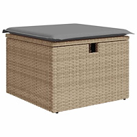 vidaXL Soffgrupp för trädgården med dynor 6 delar beige konstrotting