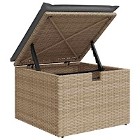 vidaXL Soffgrupp för trädgården med dynor 6 delar beige konstrotting