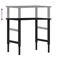 vidaXL Arbetsbänk mörkbrun 80x60x(71,5-98) cm massiv ek