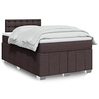 vidaXL Ramsäng med madrass mörkbrun 120x190 cm tyg