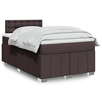 vidaXL Ramsäng med madrass mörkbrun 120x190 cm tyg