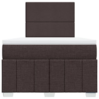 vidaXL Ramsäng med madrass mörkbrun 120x190 cm tyg