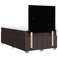 vidaXL Ramsäng med madrass mörkbrun 120x190 cm tyg
