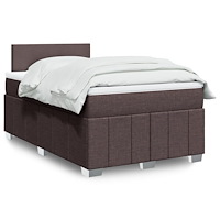 vidaXL Ramsäng med madrass mörkbrun 120x190 cm tyg