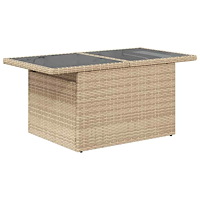 vidaXL Soffgrupp för trädgården med dynor 5 delar beige konstrotting