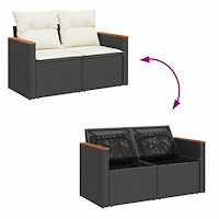 vidaXL Soffgrupp för trädgården dynor 10 delar konstrotting akaciaträ
