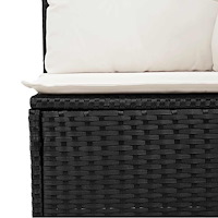 vidaXL Loungegrupp med dynor 6 delar svart konstrotting
