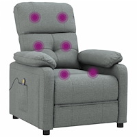 vidaXL Massagefåtölj mörkgrå tyg