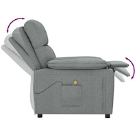 vidaXL Massagefåtölj mörkgrå tyg