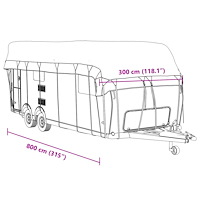 vidaXL Takskydd för husvagn grå 800x300 cm non-woven tyg