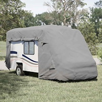 vidaXL Husbilsöverdrag grå 610x235x275 cm non-woven tyg
