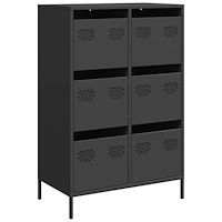 vidaXL Högskåp svart 68x39x101,5 cm stål