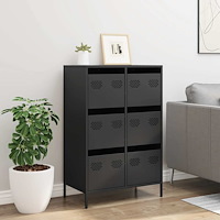 vidaXL Högskåp svart 68x39x101,5 cm stål