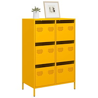 vidaXL Högskåp senapsgul 68x39x101,5 cm stål