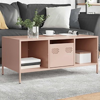vidaXL Soffbord rosa 101,5x50x43,5 cm kallvalsat stål
