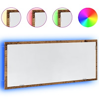 vidaXL Badrumsspegel med LED åldrat trä 100x8,5x37 cm konstruerat trä