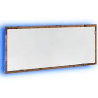vidaXL Badrumsspegel med LED åldrat trä 100x8,5x37 cm konstruerat trä