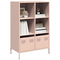 vidaXL Högskåp rosa 68x39x103,5 cm stål
