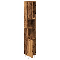 vidaXL Badrumsskåp åldrat trä 30x30x190 cm konstruerat trä