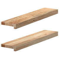 vidaXL Fönsterbänkar 2 st obehandlad 70x15x2 cm massiv ek