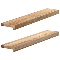vidaXL Fönsterbänkar 2 st obehandlad 80x15x2 cm massiv ek