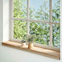 vidaXL Fönsterbänkar 2 st obehandlad 80x15x2 cm massiv ek
