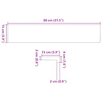 vidaXL Fönsterbänkar 2 st obehandlad 80x15x2 cm massiv ek