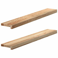 vidaXL Fönsterbänkar 2 st obehandlad 100x15x2 cm massiv ek
