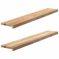 vidaXL Fönsterbänkar 2 st obehandlad 120x20x2 cm massiv ek