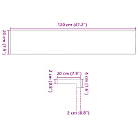 vidaXL Fönsterbänkar 2 st obehandlad 120x20x2 cm massiv ek