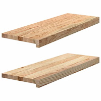 vidaXL Fönsterbänkar 2 st obehandlad 70x25x2 cm massiv ek