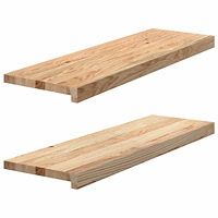 vidaXL Fönsterbänkar 2 st obehandlad 80x25x2 cm massiv ek