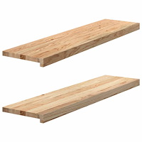 vidaXL Fönsterbänkar 2 st obehandlad 100x25x2 cm massiv ek