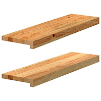 vidaXL Fönsterbänkar 2 st ljusbrun 70x20x2 cm massiv ek