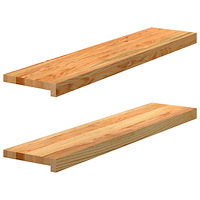 vidaXL Fönsterbänkar 2 st ljusbrun 90x20x2 cm massiv ek