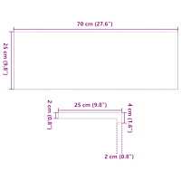vidaXL Fönsterbänkar 2 st ljusbrun 70x25x2 cm massiv ek