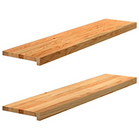 vidaXL Fönsterbänkar 2 st ljusbrun 110x25x2 cm massiv ek