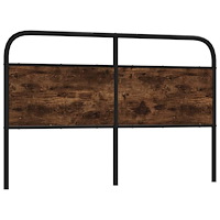 vidaXL Sänggavel rökfärgad ek 150 cm konstruerat trä och stål