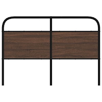 vidaXL Sänggavel brun ek 120 cm stål och konstruerat trä