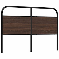 vidaXL Sänggavel brun ek 120 cm stål och konstruerat trä