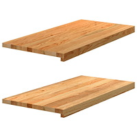 vidaXL Fönsterbänkar 2 st ljusbrun 80x40x2 cm massiv ek