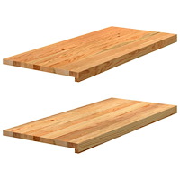 vidaXL Fönsterbänkar 2 st ljusbrun 90x40x2 cm massiv ek