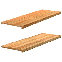 vidaXL Fönsterbänkar 2 st ljusbrun 120x40x2 cm massiv ek