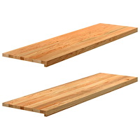 vidaXL Fönsterbänkar 2 st ljusbrun 140x40x2 cm massiv ek