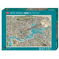 HEYE Fine Art Map City of Pop, Pussel, 2000 bitar, Heye