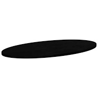 vidaXL Bordsskiva mörkbrun 80x40x2 cm massiv ek oval