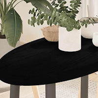 vidaXL Bordsskiva mörkbrun 80x40x4 cm massiv ek oval