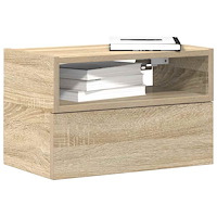 vidaXL Väggmonterat sängbord sonoma-ek 45x26x28,5 cm